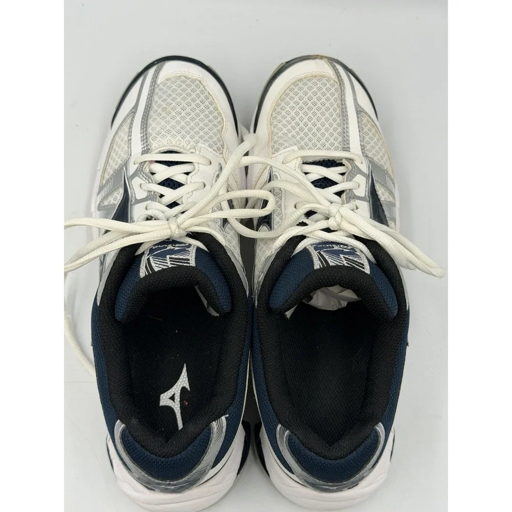 Mizuno Wave Bolt 6 Womens 9.5 Volleyball Shoes White Navy Silver 430224